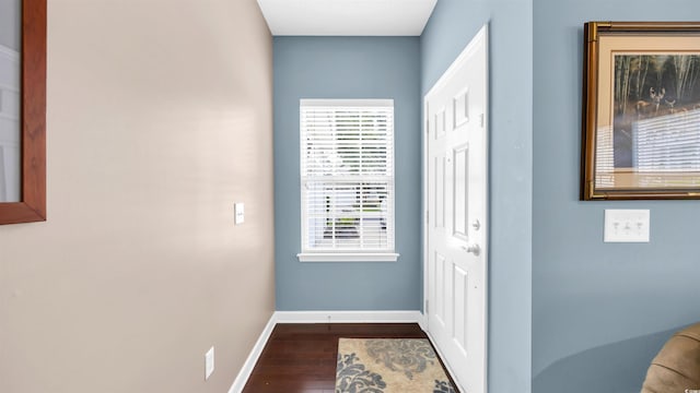 173 Knight Cir Unit 1, Pawleys Island, SC 29585 - hallway with dark wood finished floors and baseboards