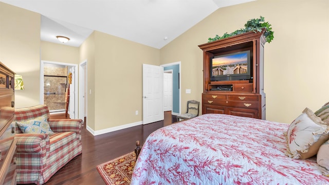 173 Knight Cir Unit 1, Pawleys Island, SC 29585 - bedroom with dark wood-type flooring and lofted ceiling