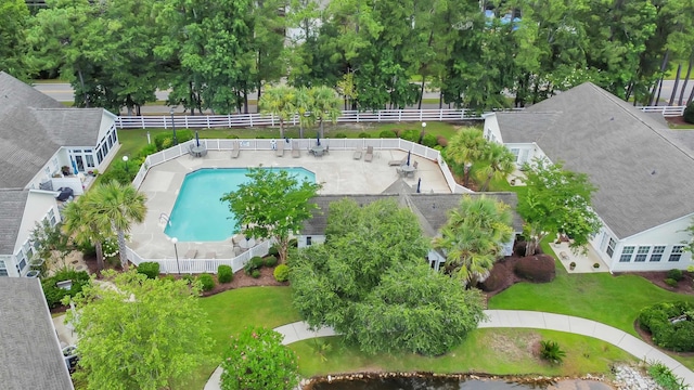 173 Knight Cir Unit 1, Pawleys Island, SC 29585 - drone / aerial view of a pool