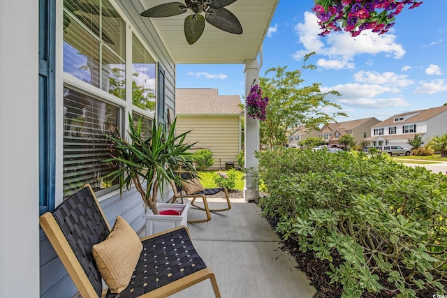 617 Carolina Farms Blvd, Myrtle Beach, SC 29579 - porch featuring ceiling fan and a residential view