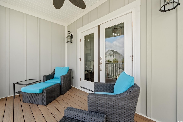 206 Palmetto Harbour Dr, North Myrtle Beach, SC 29582 - wooden deck with a ceiling fan