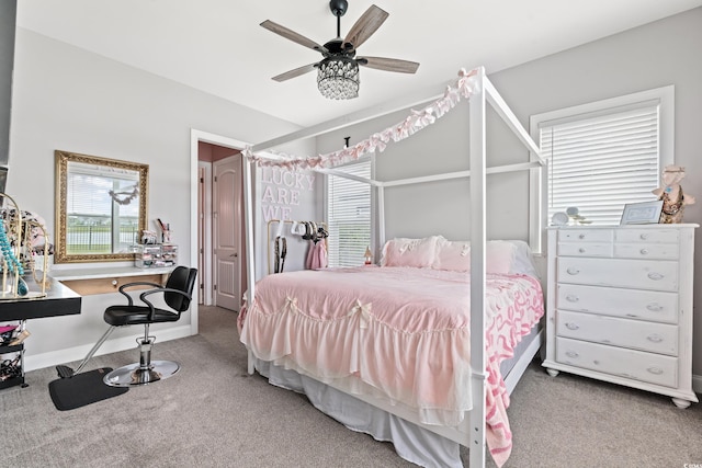 206 Palmetto Harbour Dr, North Myrtle Beach, SC 29582 - carpeted bedroom featuring an office area and a ceiling fan