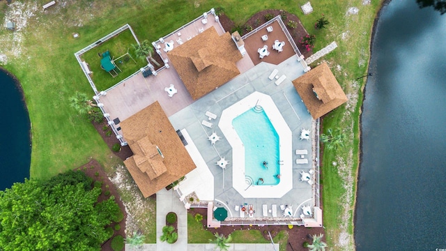 2443 Glen Dr, Little River, SC 29566 - drone / aerial view of a pool area and a large body of water