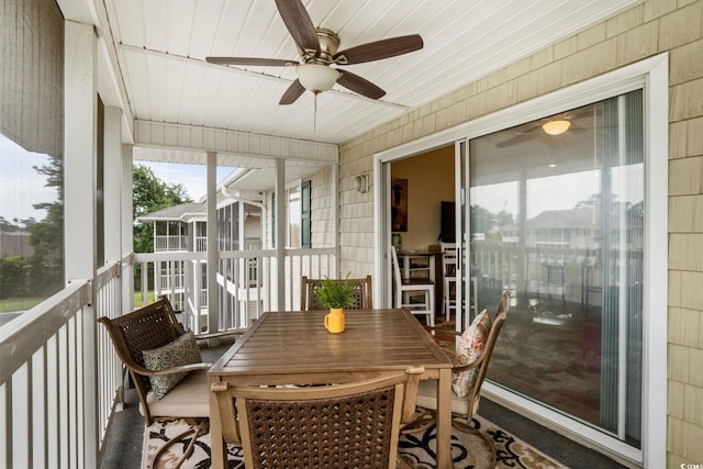 202 Landing Rd Unit 202H, North Myrtle Beach, SC 29582 - sunroom / solarium with a ceiling fan and outdoor dining space