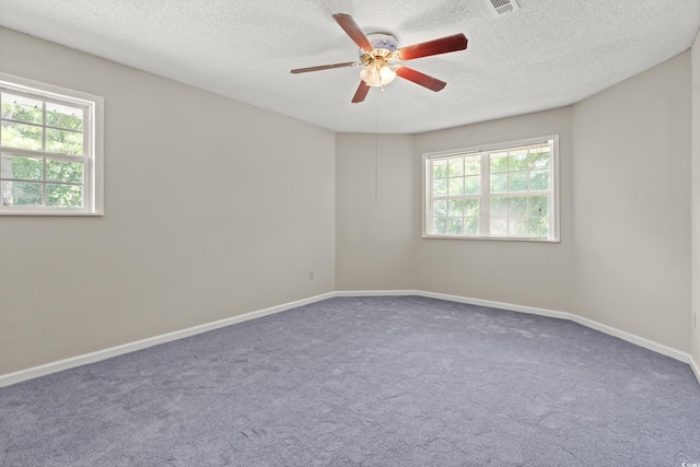315 N River Pines Rd, Mullins, SC 29574 - unfurnished room featuring plenty of natural light, a textured ceiling, ceiling fan, and carpet floors