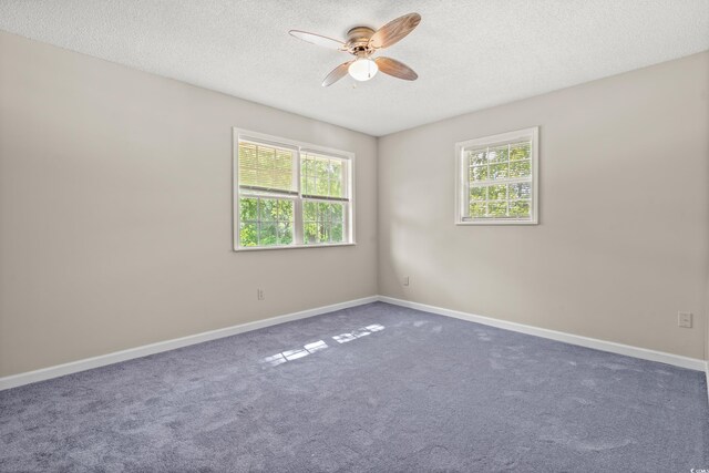 315 N River Pines Rd, Mullins, SC 29574 - carpeted spare room featuring ceiling fan, a textured ceiling, and plenty of natural light