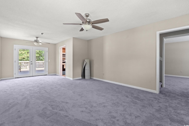 315 N River Pines Rd, Mullins, SC 29574 - unfurnished living room featuring ceiling fan, carpet flooring, and a textured ceiling