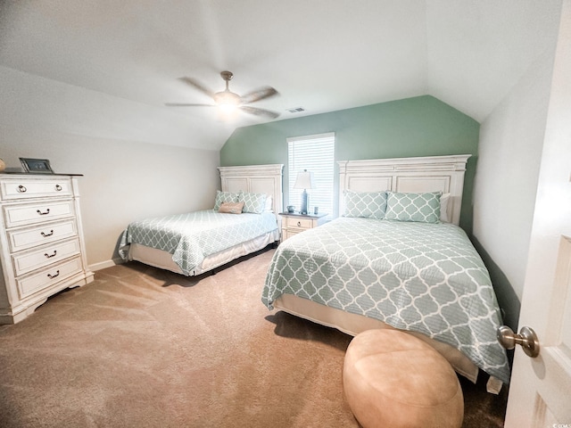240 Sundew Loop, Little River, SC 29566 - carpeted bedroom with vaulted ceiling and ceiling fan