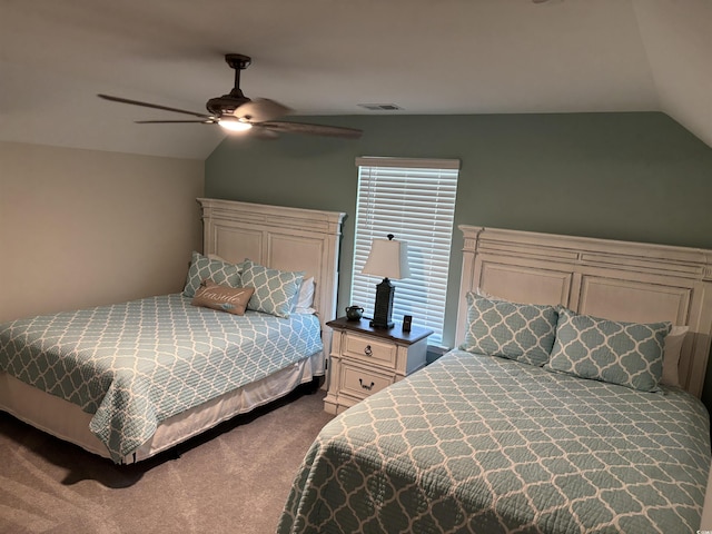 240 Sundew Loop, Little River, SC 29566 - bedroom featuring lofted ceiling, carpet floors, and a ceiling fan
