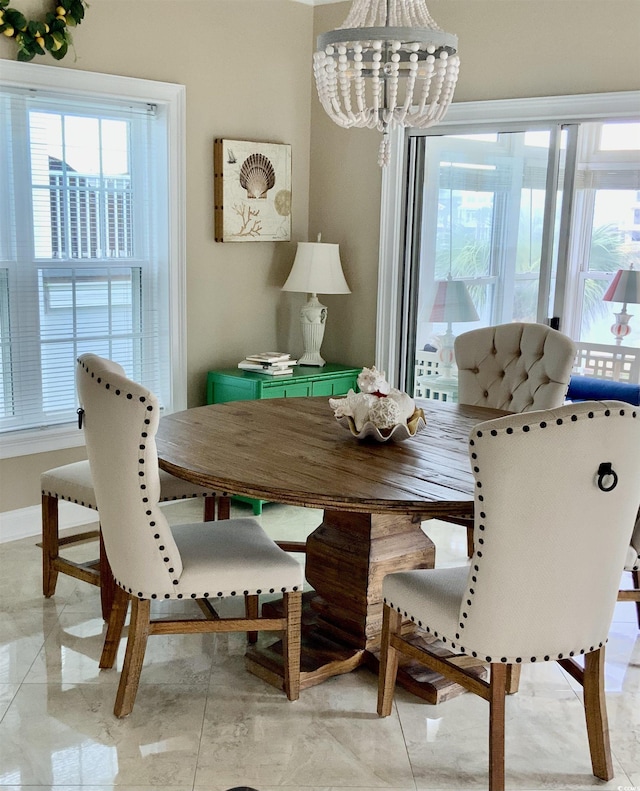 1605 Waterway Dr, North Myrtle Beach, SC 29582 - dining room featuring a chandelier
