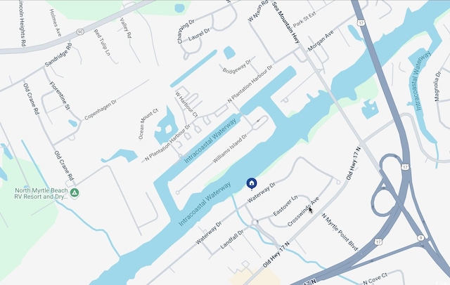 1605 Waterway Dr, North Myrtle Beach, SC 29582 - map of property with streets / nearby areas