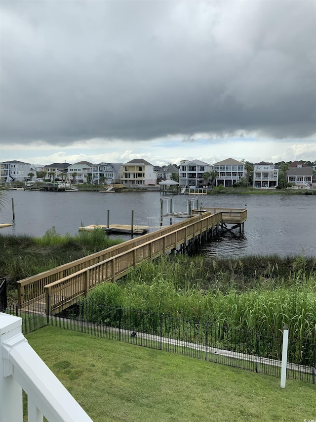 1605 Waterway Dr, North Myrtle Beach, SC 29582 - dock area featuring a water view and a residential view