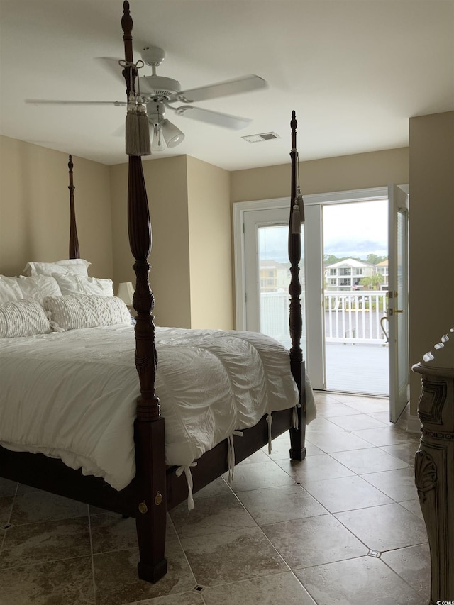 1605 Waterway Dr, North Myrtle Beach, SC 29582 - bedroom with access to outside and ceiling fan