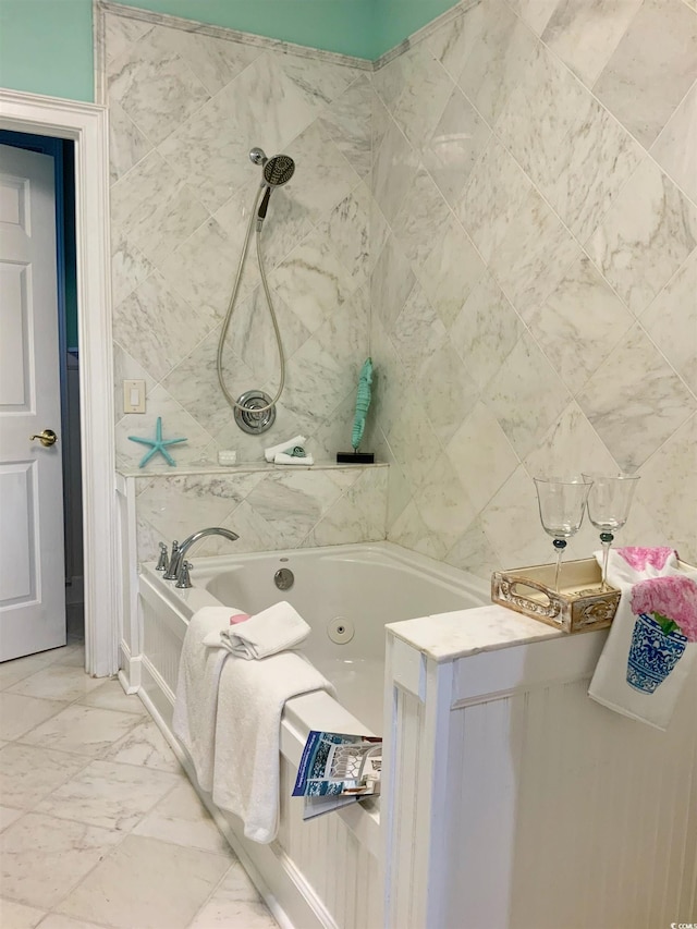 1605 Waterway Dr, North Myrtle Beach, SC 29582 - bathroom with marble finish flooring