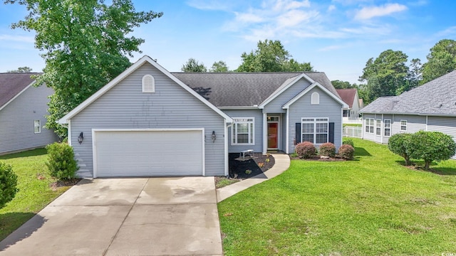 127 Ashworth Dr, Little River, SC 29566 - view of front facade with concrete driveway, a front lawn, and a garage