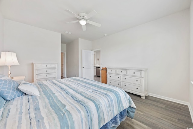 305 Picnic Basket Pl, Longs, SC 29568 - bedroom with wood finished floors and ceiling fan