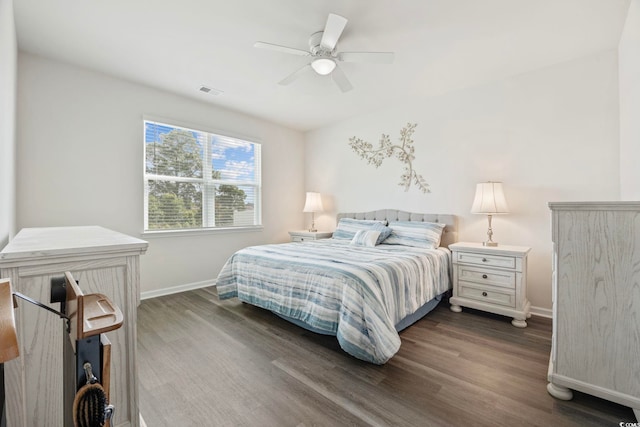 305 Picnic Basket Pl, Longs, SC 29568 - bedroom with dark wood finished floors and a ceiling fan
