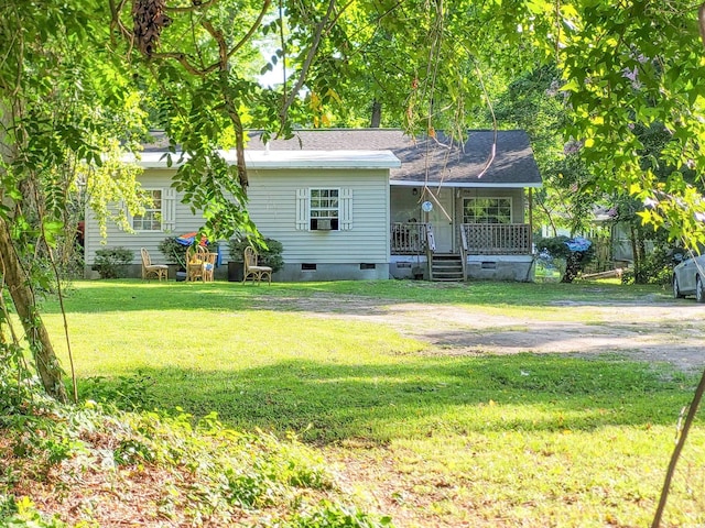 1706 Foster St, Conway, SC 29527 - back of property with covered porch, a yard, and cooling unit