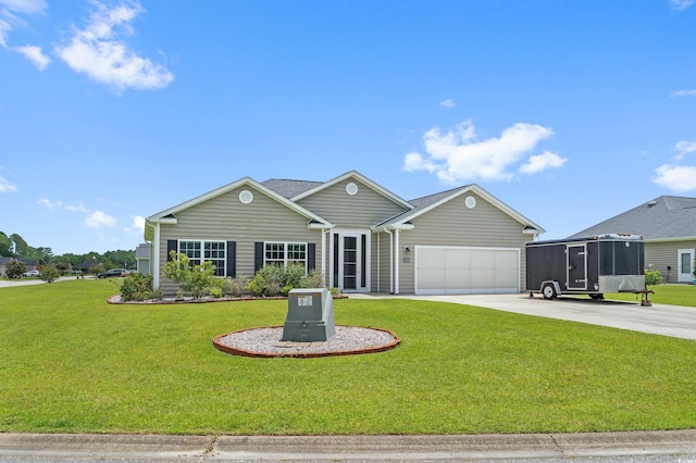 215 Vineyard Lake Cir, Conway, SC 29527 - single story home with concrete driveway, an attached garage, and a front lawn