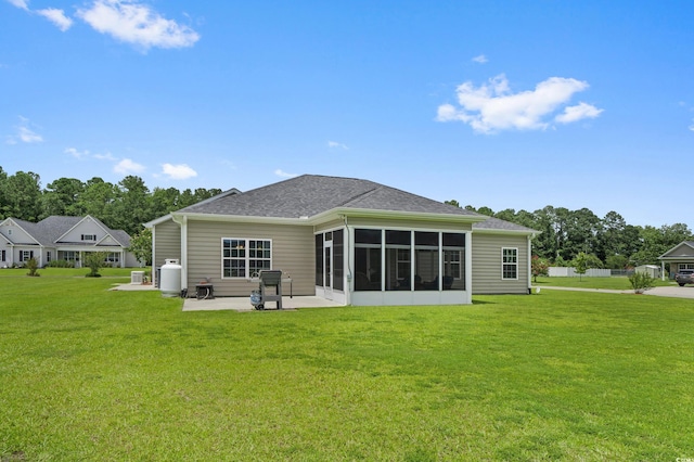 215 Vineyard Lake Cir, Conway, SC 29527 - rear view of property with a patio area, a yard, and a sunroom