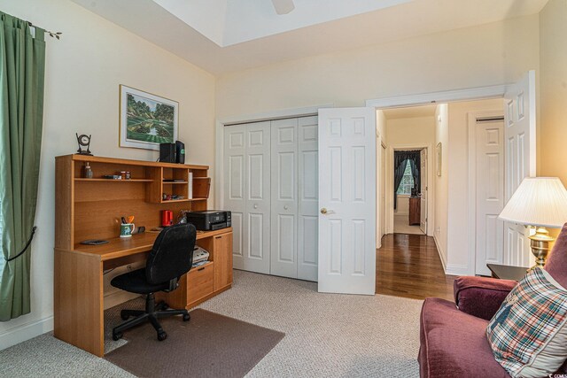 285 Georgetown Dr, Pawleys Island, SC 29585 - carpeted office space with ceiling fan and baseboards