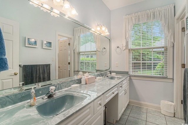 285 Georgetown Dr, Pawleys Island, SC 29585 - bathroom with tile patterned floors and double vanity