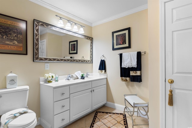 4366 Rivergate Ln Unit 404, Little River, SC 29566 - bathroom with vanity, ornamental molding, and tile patterned flooring