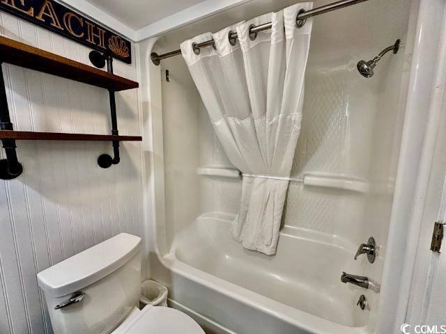 158 Sea Watch Dr Unit 707, Myrtle Beach, SC 29572 - bathroom with shower / bath combo with shower curtain and toilet