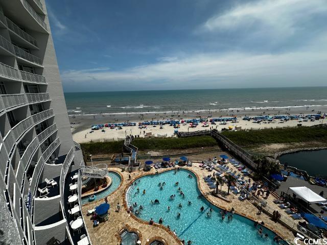 158 Sea Watch Dr Unit 707, Myrtle Beach, SC 29572 - aerial view of a large body of water and a pool area