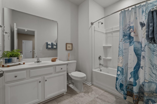 4737 Seclusion Ln, Myrtle Beach, SC 29577 - full bathroom with vanity, shower / tub combo with curtain, and tile patterned floors