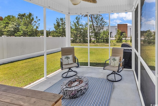 325 Cardita Loop, Myrtle Beach, SC 29588 - sunroom featuring ceiling fan