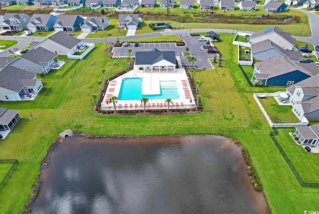 325 Cardita Loop, Myrtle Beach, SC 29588 - aerial view of residential area featuring a pool and a large body of water