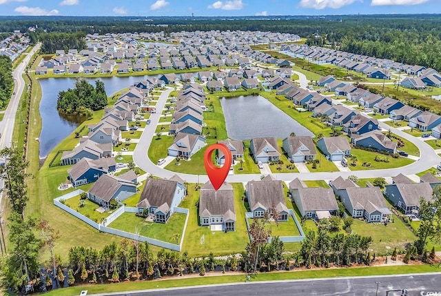 325 Cardita Loop, Myrtle Beach, SC 29588 - aerial perspective of suburban area with a nearby body of water