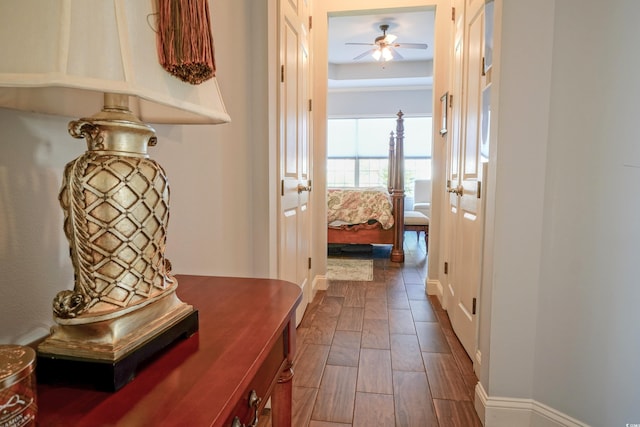 530 Inverarry St, Murrells Inlet, SC 29576 - mudroom featuring dark wood-type flooring and ceiling fan