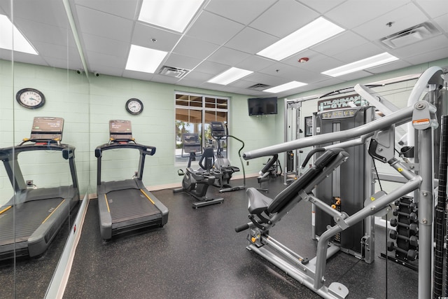 1819 N Ocean Blvd Unit 1518, North Myrtle Beach, SC 29582 - workout area featuring a paneled ceiling