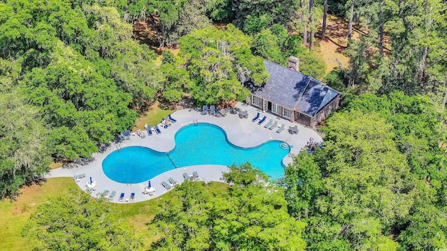 175 Chapel Creek Rd, Pawleys Island, SC 29585 - bird's eye view of a pool area