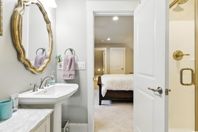 175 Chapel Creek Rd, Pawleys Island, SC 29585 - full bath with recessed lighting, a stall shower, and ensuite bathroom