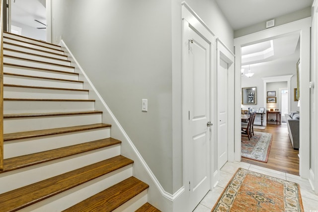 175 Chapel Creek Rd, Pawleys Island, SC 29585 - staircase with tile patterned flooring