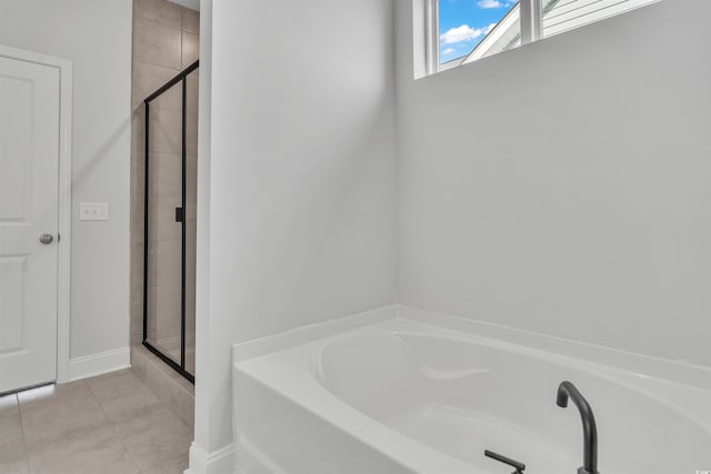 1012 Fowler Rd, Conway, SC 29526 - bathroom with a garden tub, a shower stall, and tile patterned floors