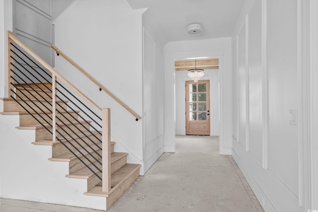 2201 Yellow Morel Way, Myrtle Beach, SC 29579 - foyer featuring stairs and unfinished concrete flooring