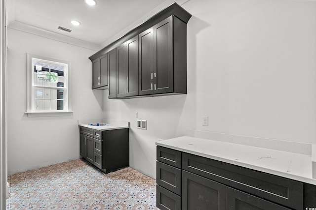2201 Yellow Morel Way, Myrtle Beach, SC 29579 - washroom with cabinet space, hookup for a washing machine, recessed lighting, and light flooring