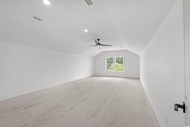 2201 Yellow Morel Way, Myrtle Beach, SC 29579 - bonus room featuring vaulted ceiling, ceiling fan, and recessed lighting