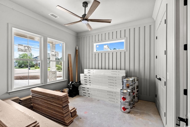 2201 Yellow Morel Way, Myrtle Beach, SC 29579 - bedroom featuring unfinished concrete floors and ceiling fan