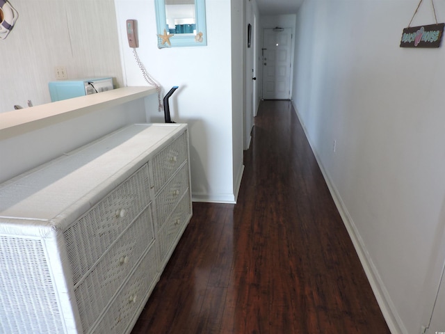2500 N Ocean Blvd Unit 709, North Myrtle Beach, SC 29582 - hall with dark wood-type flooring and baseboards