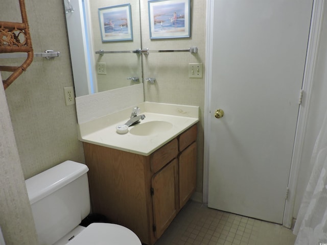 2500 N Ocean Blvd Unit 709, North Myrtle Beach, SC 29582 - bathroom with vanity and tile patterned flooring