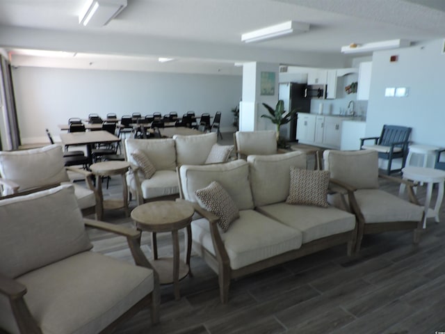 2500 N Ocean Blvd Unit 709, North Myrtle Beach, SC 29582 - living room with dark wood-style floors