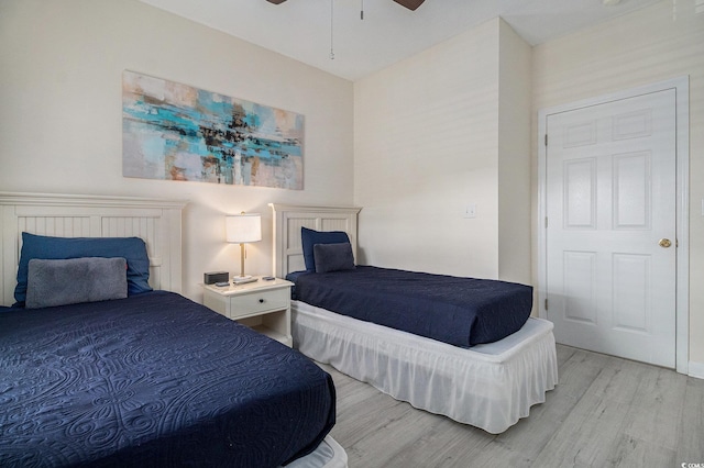 5801 Oyster Catcher Dr Unit 324, North Myrtle Beach, SC 29582 - bedroom with light wood finished floors and ceiling fan