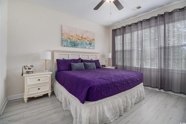 5801 Oyster Catcher Dr Unit 324, North Myrtle Beach, SC 29582 - bedroom featuring light wood-type flooring and ceiling fan