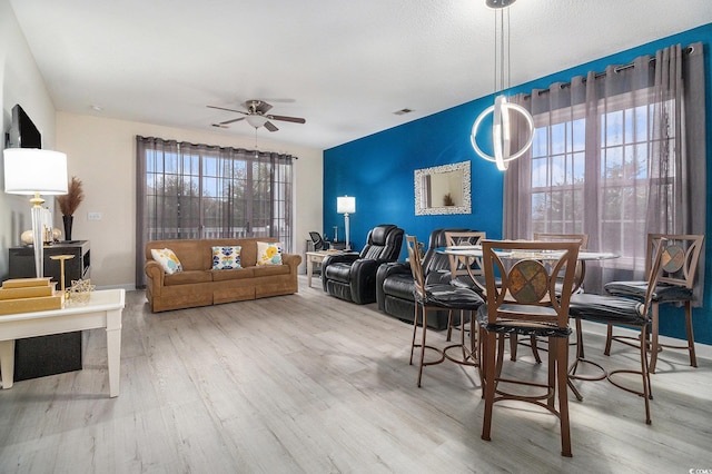 5801 Oyster Catcher Dr Unit 324, North Myrtle Beach, SC 29582 - living room featuring wood finished floors and ceiling fan