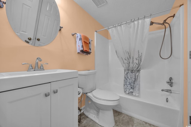 1100 Possum Trot Rd Unit E238, North Myrtle Beach, SC 29582 - full bath with shower / tub combo, vanity, and a textured ceiling